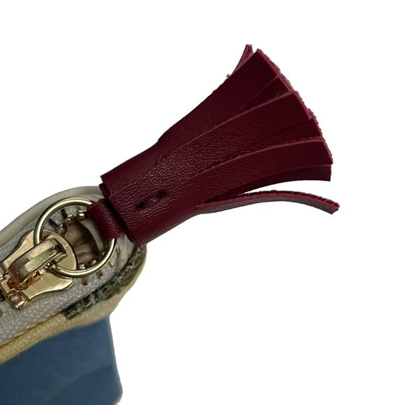 Rachel Pally Foldover Blue Yellow Floral Canvas Faux Leather Clutch - Picture 12 of 12